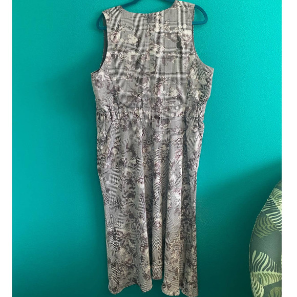 Rachel Roy Houndstooth Floral Midi Length Tea Dress 16W - Picture 7 of 10